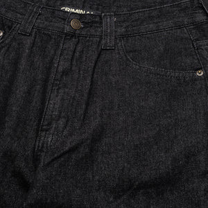 Criminal Damage Laser Print Logo Jeans - Washed Black