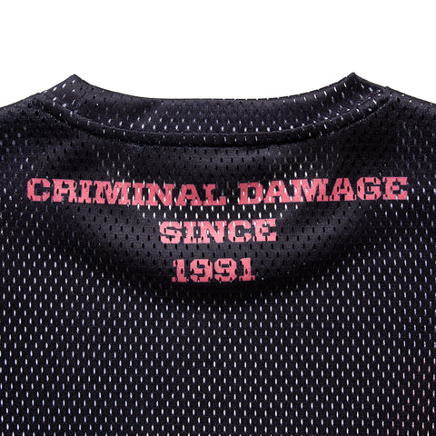 Criminal Damage 91 Mesh Top - Caviar/Coral