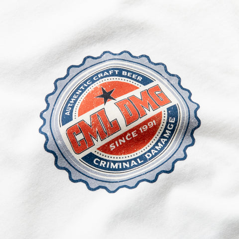 Criminal Damage Beer Bottle Tee - Off White
