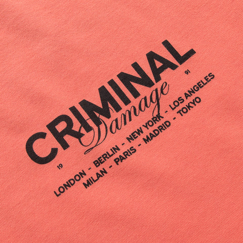 Criminal Damage International Tee - Coral
