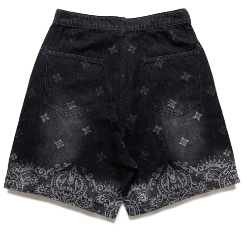 Criminal Damage Laser Print Denim Shorts - Washed Black