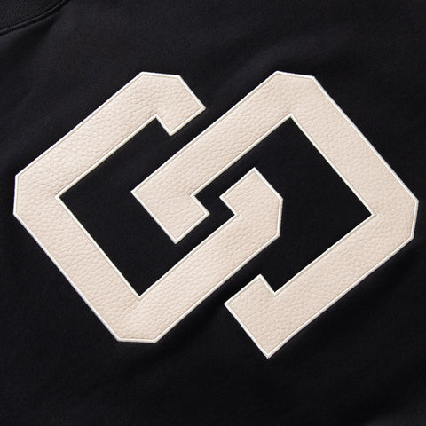 Criminal Damage Leather Applique Logo Sweater - Black