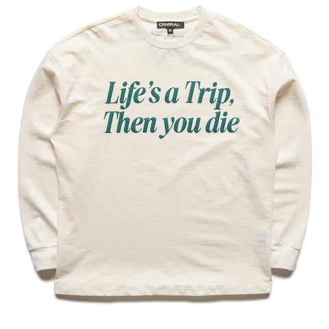Criminal Damage Life's A Trip L/S Tee - Off White