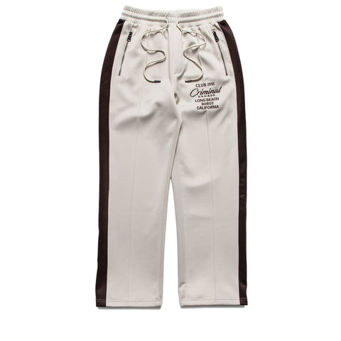 Criminal Damage Pin Tuck Track Pants - Stone/Brown