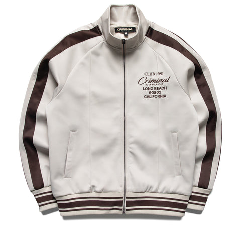 Criminal Damage Pin Tuck Track Top - Stone/Brown
