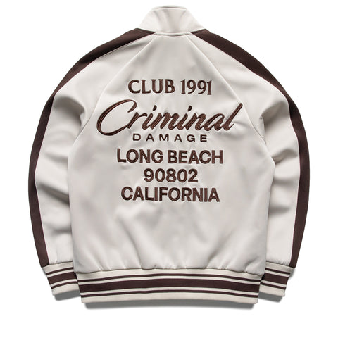 Criminal Damage Pin Tuck Track Top - Stone/Brown
