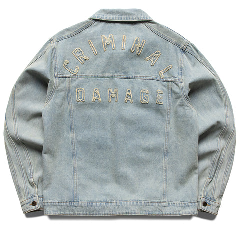 Criminal Damage Wavy Denim Jacket - Washed Blue