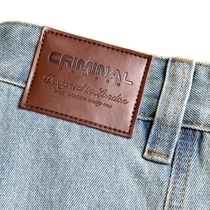 Criminal Damage Wavy Denim Jeans - Washed Blue