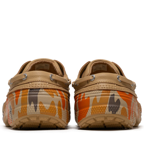 Crocs Classic Duck Camo Boat Shoe - Tan/Shocking Orange