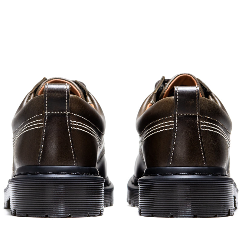 靴 Dr.Martens Lowell \"Olive/Dark Brown\" Lowell Suede Moc Toe Shoe in Olive/Dark Brown - Dr. Marten's