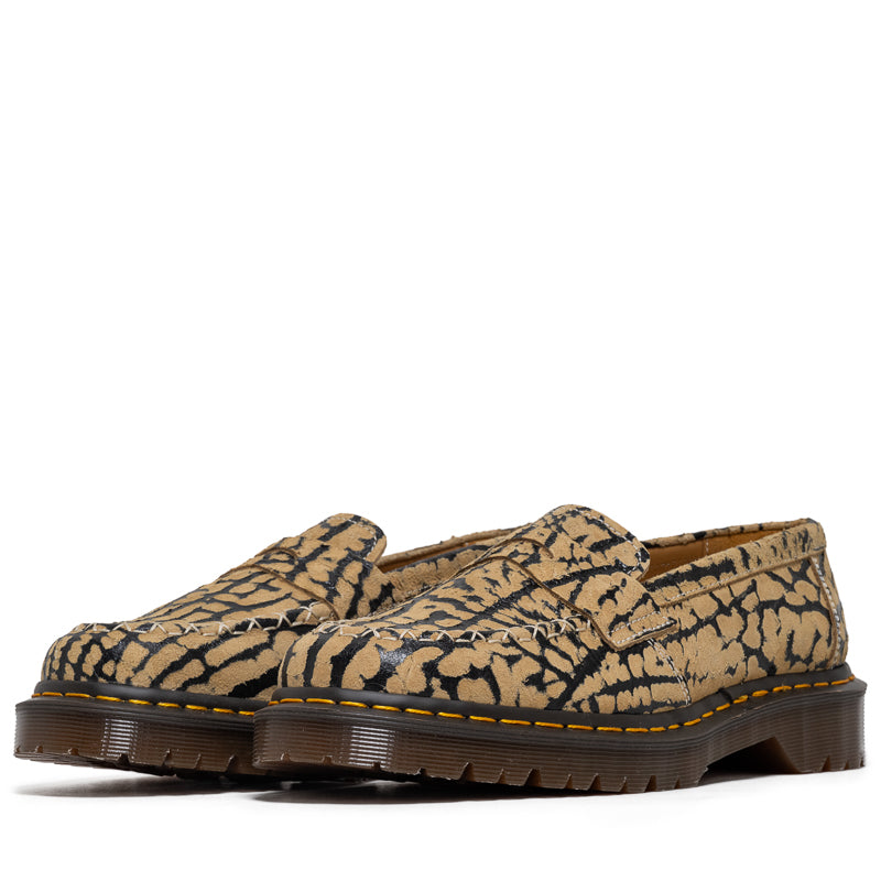 Dr. Martens Delapre Wild Embossed Suede Penny Loafer - Teak/Black