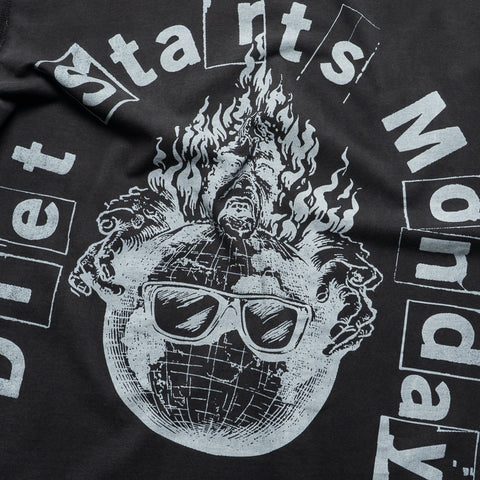 Diet Starts Monday World's Burning Tee - Vintage Black