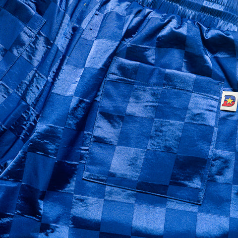 Diet Starts Monday Checkered Nylon Shorts - Blue