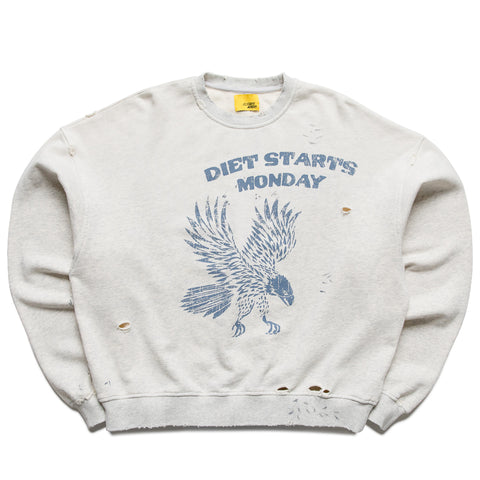 Diet Starts Monday Eagle Sweatshirt - Heather Grey/Blue