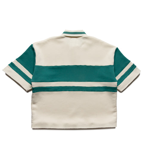 Diet Starts Monday Fleece Panel Polo - Cream/Emerald