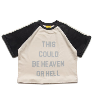Diet Starts Monday Heaven Or Hell Raglan Tee - Cream/Vintage Black