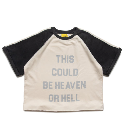 Diet Starts Monday Heaven Or Hell Raglan Tee - Cream/Vintage Black