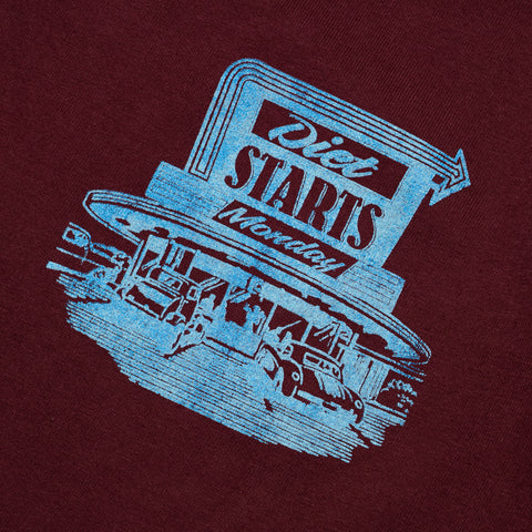 Diet Starts Monday Diner Tee - Maroon