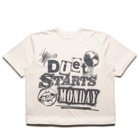 Diet Starts Monday Spray Paint Tee - Antique White/Black