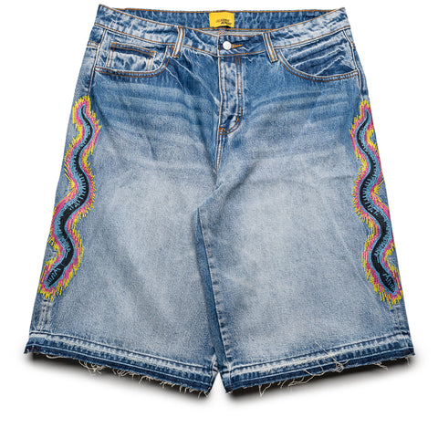 Diet Starts Monday Snake Denim Shorts - Washed Indigo