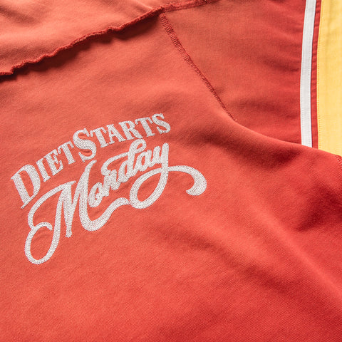 Diet Starts Monday Varsity Tee - Rust/Yellow