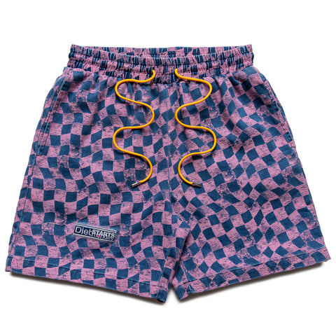 Diet Starts Monday Warped Checkered Shorts - Lavender/Navy