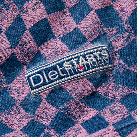 Diet Starts Monday Warped Checkered Shorts - Lavender/Navy