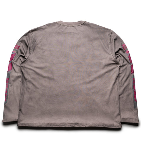 Diet Starts Monday Winners L/S Tee - Washed Grey/Pink