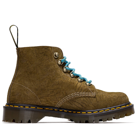 Dr. Martens 101 Rough Finished Suede Ankle Boots - Olive Mohawk