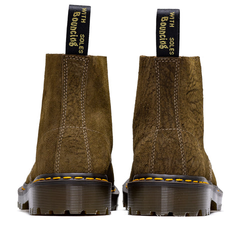 Dr. Martens 101 Rough Finished Suede Ankle Boots - Olive Mohawk
