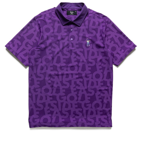 Eastside Golf Snap Placket Polo - Violet Shuffle Print