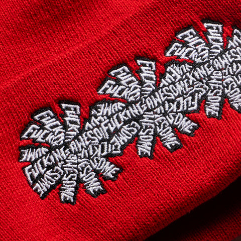 Fucking Awesome Three Spiral Cuff Beanie - Red