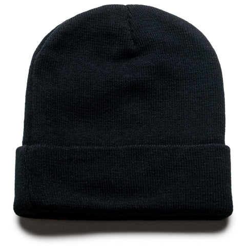 Fucking Awesome Metal Stamp Logo Cuff Beanie - Black