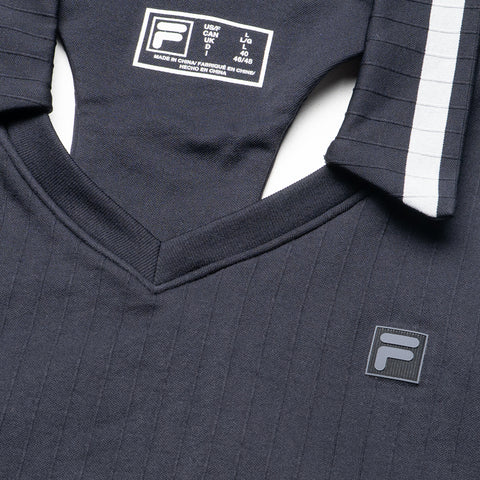 Women's FILA Challenger Seamless Polo Tank - Black/Gardenia