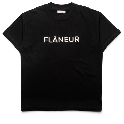 Flaneur Printed Logo Tee - Black