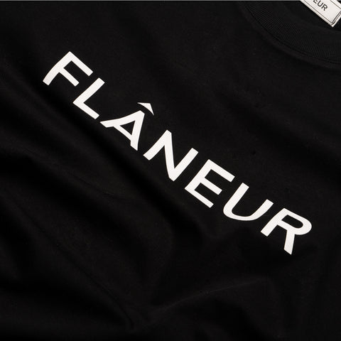 Flaneur Printed Logo Tee - Black