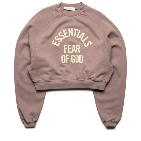 Women's Fear Of God Essentials Campus 90's Cropped Raglan Crewneck - Faded Mauve