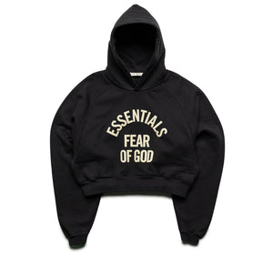 Women's Fear Of God Essentials Campus 90's Cropped Raglan Hoodie - Faded Black