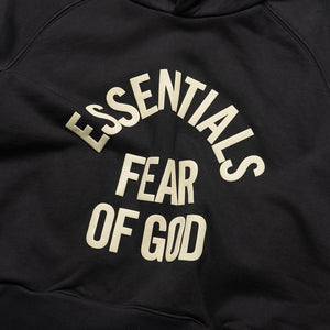 Women's Fear Of God Essentials Campus 90's Cropped Raglan Hoodie - Faded Black