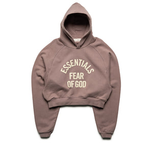 Women's Fear Of God Essentials Campus 90's Cropped Raglan Hoodie - Faded Mauve