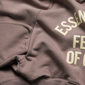 Women's Fear Of God Essentials Campus 90's Cropped Raglan Hoodie - Faded Mauve