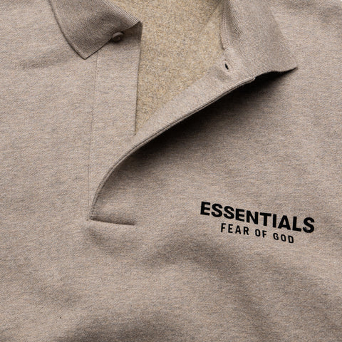 Fear Of God Essentials Fleece Polo - Heather Gray