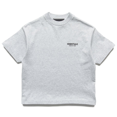 Kids Fear Of God Essentials Jersey Crewneck Tee - Light Heather Gray