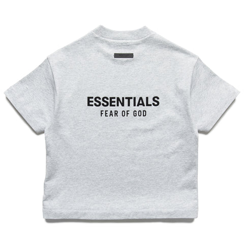 Kids Fear Of God Essentials Jersey Crewneck Tee - Light Heather Gray