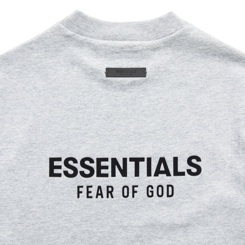 Kids Fear Of God Essentials Jersey Crewneck Tee - Light Heather Gray