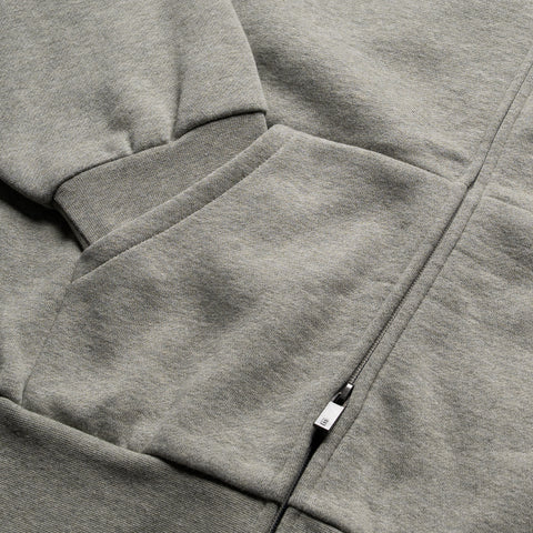 Fear Of God Essentials Classic Fit Fleece Zip-Up Hoodie - Concrete Heather