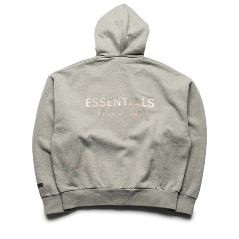 Fear Of God Essentials Classic Fit Fleece Zip-Up Hoodie - Concrete Heather
