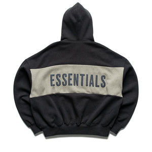 Fear Of God Essentials Cropped Relaxed Paneled Hoodie - Iron Grey Heather/Seal Heather