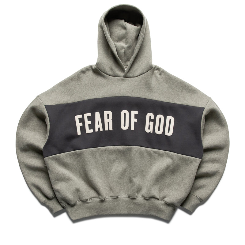Fear Of God Essentials Cropped Relaxed Paneled Hoodie - Seal