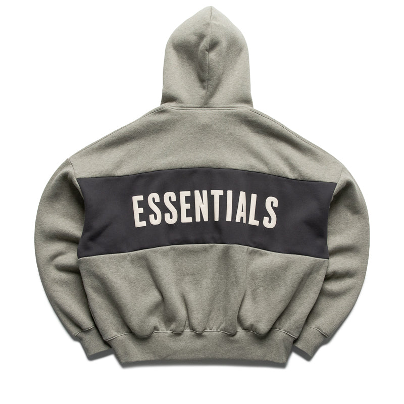 Fear Of God Essentials Cropped Relaxed Paneled Hoodie - Seal